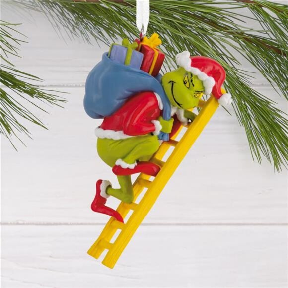BRAND NEW Christmas Ornament The Grinch Stole Christmas! Grinch on Ladder 1 Coun - Picture 2 of 7